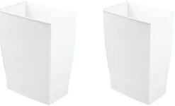 IDesign,Plastic Spa Rectangular Trash, Waste Basket Garbage Can For Bathroom, Bedroom, Home Office, Dorm, College, 2.5 Gallon, White -GENERIC Shop 11j O6r0NeL. AC