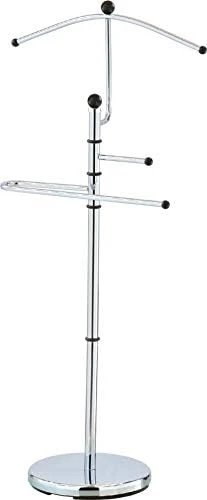 Mondex INX408-00 Chrome-Plated Metal Valet Stand With Double Hanger, Metal, Chrome-plated, 109 CM 4 Mondex INX408-00 Chrome-Plated Metal Valet Stand With Double Hanger, Metal, Chrome-plated, 109 CM - Image 4