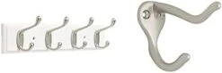 Franklin Brass Heavy Duty Coat And Hat Hook Rail Wall Hooks 4 , 16 Inches, White & Satin Nickel Finish, FBHDCH4-WSE-R -GENERIC Shop 212AsK9iBmL. AC