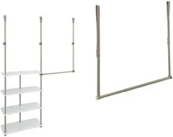 ClosetMaid 55300 Closet Maximizer With (4) Shelves & Double Hang Rod, Tool Free Add On Unit, White Finish,11.6 X 53 X 74 Inches -GENERIC Shop 212OeMpGkjL. AC