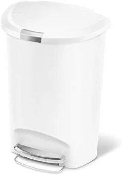 Simplehuman 50 Liter / 13 Gallon Semi-Round Kitchen Step Trash Can With Secure Slide Lock, Black Plastic -GENERIC Shop 21CnFsYBpML. AC