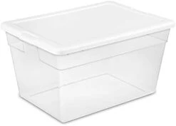 Sterilite 19608006 41 Quart/39 Liter Underbed Storage Box, Clear With White Lid, 6-Pack -GENERIC Shop 21KAX4JpBL. AC 1