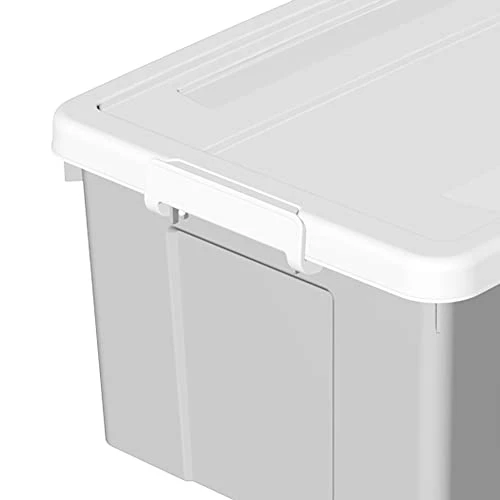 Cetomo 65L*4 Plastic Storage Box, Tote Box,Organizing Container With Durable Lid And Secure Latching Buckles, Stackable And Nestable, 4Pack, Gray With Buckle 3 Cetomo 65L*4 Plastic Storage Box, Tote Box,Organizing Container With Durable Lid And Secure Latching Buckles, Stackable And Nestable, 4Pack, Gray With Buckle - Image 3