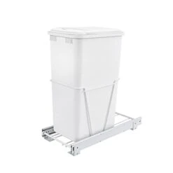 Rev-A-Shelf RV-12PB Single 35 Quart Pull-Out Kitchen Cabinet Waste Bin Container Garbage Trash Can With Slides And Simple Installation, White 15 Rev-A-Shelf RV-12PB Single 35 Quart Pull-Out Kitchen Cabinet Waste Bin Container Garbage Trash Can With Slides And Simple Installation, White -GENERIC Shop 21QXkaWX1WL