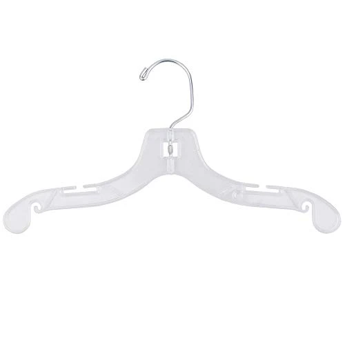 NAHANCO 412 Clear Plastic Children's Dress Hangers, Swivel Metal Hook And Notches For Straps, Super Heavy Weight, 12" - (Pack Of 100) 1 NAHANCO 412 Clear Plastic Children's Dress Hangers, Swivel Metal Hook And Notches For Straps, Super Heavy Weight, 12" - (Pack Of 100)