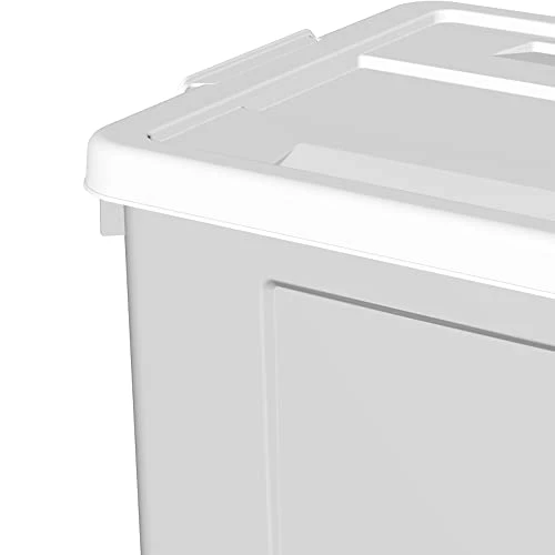 Cetomo 65L*4 Plastic Storage Box, Tote Box,Organizing Container With Durable Lid And Secure Latching Buckles, Stackable And Nestable, 4Pack, Gray With Buckle 4 Cetomo 65L*4 Plastic Storage Box, Tote Box,Organizing Container With Durable Lid And Secure Latching Buckles, Stackable And Nestable, 4Pack, Gray With Buckle - Image 4
