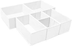 Criusia Underwear Drawer Organizer, 6 Set Foldable Underwear Drawer Organizer And Closet Dividers,Storage Box For Clothes, Socks, Underwear (6 Bins) (Light Grey) -GENERIC Shop 21cWdg9fZgL. AC