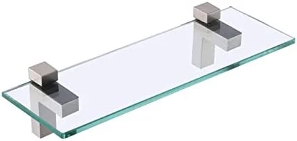 Glass Shelves For Bathroom, 15.8-Inch Bathroom Shelf With Rectangle Tempered Glass And Polished Chrome Bracket Wall Mount 2 Pack, BGS3201S40-P2 13 Glass Shelves For Bathroom, 15.8-Inch Bathroom Shelf With Rectangle Tempered Glass And Polished Chrome Bracket Wall Mount 2 Pack, BGS3201S40-P2 - Image 13