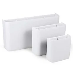 Picowe 3 PCS Magnetic Laundry Storage, 2023 Magnetic Storage Box For Laundry Room, Kitchen, Bathroom, Office, Space-Saving Trash Container Hanging On Dryer, Washer Or Wall Mount Trash Bin (White)