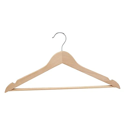Amazon Basics Wood Suit Clothes Hangers - Natural, 20-Pack 1 Amazon Basics Wood Suit Clothes Hangers - Natural, 20-Pack