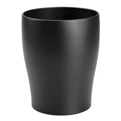 MDesign Steel 1.67 Gallon Trash Can Small Round Wastebasket Metal Garbage Container Recycle Bin For Waste, Recycling In Bathroom, Kitchen, Bedroom, Home Office, Outdoor Trashcan - Black -GENERIC Shop 21jvMRJbcL