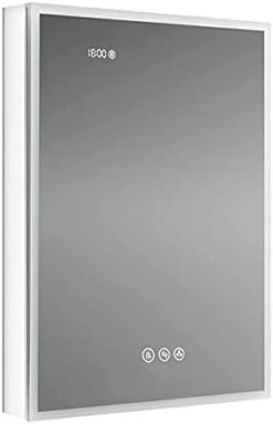 Blossom Recessed Or Surface LED Mirror Medicine Cabinet With Lights, LED Medicine Cabinet W/Defogger, Dimmer, 3X Makeup Mirror, Outlets & USB (24x32/Right Hinge/Zoom Mirror) -GENERIC Shop 21oVCSdPlLL. AC 1