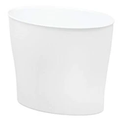IDesign InterDesign Plastic Wastebasket Trash Bathroom, Bedroom Or Office – 10 Litres,White Nuvo Waste Can