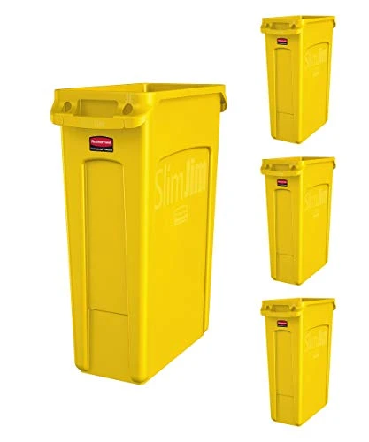 Rubbermaid Slim Jim Trash Can Waste Bin With Venting Channels, Blue Recycling For Kitchen/Office/Workspace, Pack Of 4 14 Rubbermaid Slim Jim Trash Can Waste Bin With Venting Channels, Blue Recycling For Kitchen/Office/Workspace, Pack Of 4 - Image 14