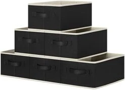 Asxsonn Fabric Storage Bins Large Storage Baskets For Organizing Set Of 3, Large Closet Storage Bins With Reinforced Handles, Foldable Storage Baskets For Shelves, Black, 15" X 11" X 9.6" -GENERIC Shop 31 mrjBUERL. AC
