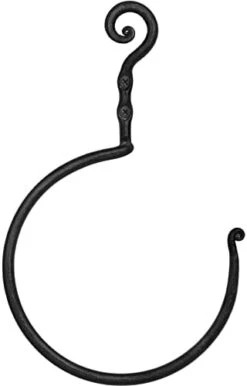 Matte Black Towel Ring - Wrought Iron Swirl Towel Ring For Bathroom - Decorative Hand Towel Holder For Kitchen - Farmhouse Decor Black Bathroom Accessories -GENERIC Shop 310 EuVa09L. AC