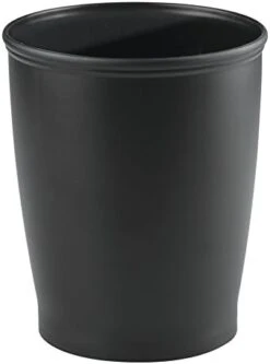 IDesign - 93437 IDesign Kent Plastic Wastebasket, Small Round Plastic Trash Can For Bathroom, Bedroom, Dorm, College, Office, 8.25" X 10", Black -GENERIC Shop 31066eztBVL. AC