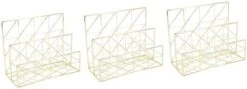 Magazine Storage Basket 2pcs Wrought Iron Desk Organizer Magazine Storage Basket Storage Rack Container Magazine Golden Sundry Container Iron Storage Basket -GENERIC Shop 31104QsiwkL. AC