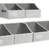 Homsorout Storage Bins, 3 Pack Fabric Bins Baskets For Closet Organization, Cube Storage Organizer Bins For Clothes, Toys, Books, Office Supplies, Grey