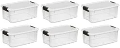 Sterilite 70 Qt Clear Plastic Stackable Storage Bin W/White Latching Lid Organizing Solution, 4 Pack -GENERIC Shop 311AnfoKOVL. AC