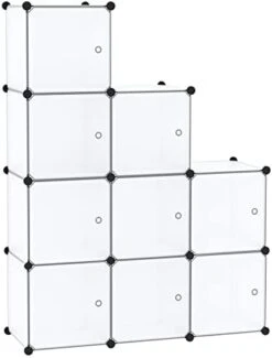C&AHOME Cube Storage Organizer With Doors, 9-Cube Shelf, Closet Cabinet, DIY Plastic Modular Bookshelf, Storage Shelves Ideal For Bedroom,Living Room,36.6”L X 12.4”W X 36.6”H Milky USHS3009M-DOOR -GENERIC Shop 311YVG8XW2L. AC