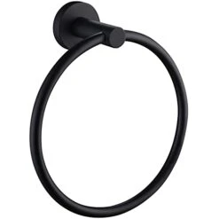 Matte Black Towel Ring, Stainless Steel Hand Towel Holder, Bathroom Towel Rack, Round Towel Hanger, Storage Hardware Wall Mounted