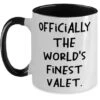 GENERIC Valet Gifts For Colleagues, Officially The World's Finest Valet, Nice Valet Two Tone 11oz Mug, Cup From Friends, One Of A Kind Valet Gift, Unusual Valet Gift, Valet Gift That Stands Out, Valet Gift