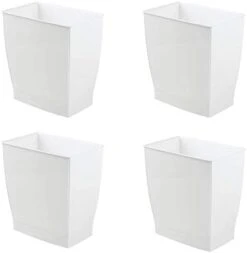 IDesign,Plastic Spa Rectangular Trash, Waste Basket Garbage Can For Bathroom, Bedroom, Home Office, Dorm, College, 2.5 Gallon, White -GENERIC Shop 31372f298DL. AC