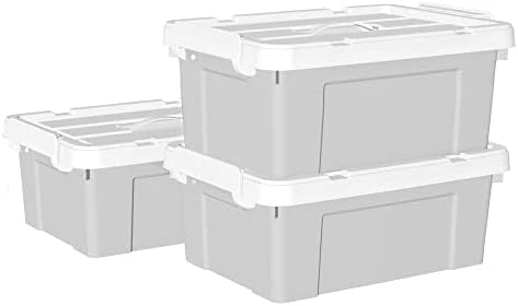 Cetomo 65L*4 Plastic Storage Box, Tote Box,Organizing Container With Durable Lid And Secure Latching Buckles, Stackable And Nestable, 4Pack, Gray With Buckle 9 Cetomo 65L*4 Plastic Storage Box, Tote Box,Organizing Container With Durable Lid And Secure Latching Buckles, Stackable And Nestable, 4Pack, Gray With Buckle - Image 9