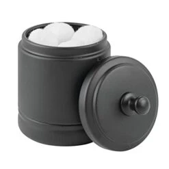 MDesign Metal Bathroom Vanity Storage Organizer Canister Jar With Lid For Cotton Balls, Swabs, Makeup Sponges, Bath Salts, Hair Ties, Jewelry - Hyde Collection - 2 Pack - Matte Black -GENERIC Shop 315vllTorwL