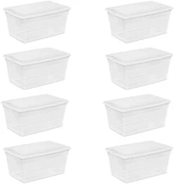 Sterilite 19608006 41 Quart/39 Liter Underbed Storage Box, Clear With White Lid, 6-Pack -GENERIC Shop 3167WEPe2kL. AC 1