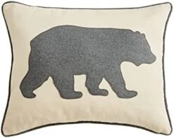 Eddie Bauer Home Throw Pillow With Zipper Closure, Perfect Home Decor For Bed Or Sofa, 16" X 20", Bear Twill Black -GENERIC Shop 3168ya0jpL. AC
