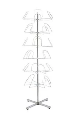 SSWBasics 6-Tier Rotating Standing Hat Rack - 64" H X 21" Diameter - Holds 24 Hats