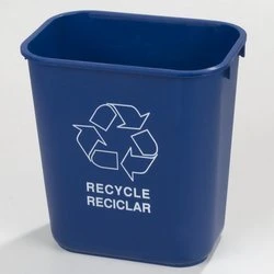 Carlisle FoodService Products 342913REC14 Plastic Recycle Deskside Wastebasket, 13 Quart, Blue 2 Carlisle FoodService Products 342913REC14 Plastic Recycle Deskside Wastebasket, 13 Quart, Blue - Image 2