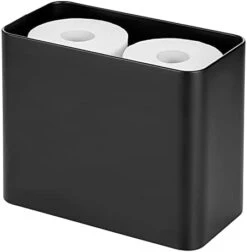 MDesign Deep Steel Floor Stand Toilet Paper Organizer, 4-Roll Tissue Storage Holder Container Bin For Bathroom, Fits Under Sink, Vanity, Shelf, In Cabinet, Or Corner, Mirri Collection - Matte Black -GENERIC Shop 3176exG4pqL. AC