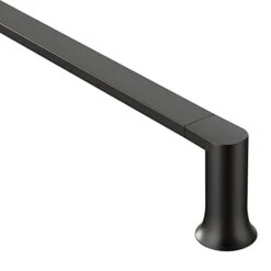 Moen Genta LX Matte Black Modern 24-Inch Single Kitchen Or Bathroom Towel Bar, Wall Mounted Towel Bar, BH3824BL