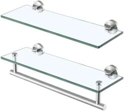 16-Inch Glass Shelves For Bathroom, Bathroom Shelf Tempered Glass 2 Pack Wall Mount SUS 304 Stainless Steel Brushed Finish, A2022S41-2-C1 28 16-Inch Glass Shelves For Bathroom, Bathroom Shelf Tempered Glass 2 Pack Wall Mount SUS 304 Stainless Steel Brushed Finish, A2022S41-2-C1 -GENERIC Shop 3180ftCGoL. AC