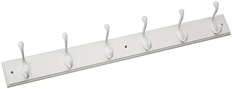 Franklin Brass Heavy Duty Coat And Hat Hook Rail Wall Hooks 6 Hooks, 27 Inches, White/White, RPLR6DJ-PWW-L1 5 Franklin Brass Heavy Duty Coat And Hat Hook Rail Wall Hooks 6 Hooks, 27 Inches, White/White, RPLR6DJ-PWW-L1 - Image 5