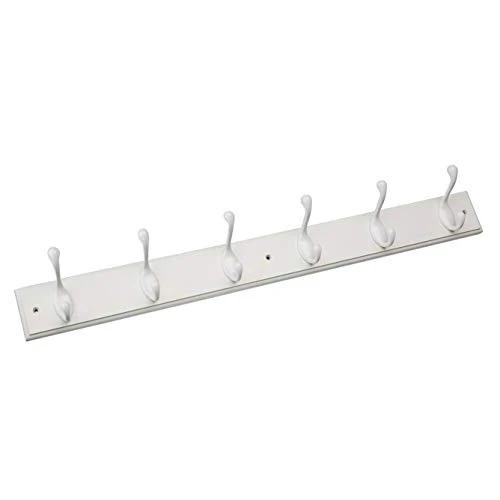 Franklin Brass Heavy Duty Coat And Hat Hook Rail Wall Hooks 6 Hooks, 27 Inches, White/White, RPLR6DJ-PWW-L1 1 Franklin Brass Heavy Duty Coat And Hat Hook Rail Wall Hooks 6 Hooks, 27 Inches, White/White, RPLR6DJ-PWW-L1