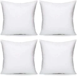 Acanva Throw Pillow Inserts, Euro Sham Form Stuffer With Premium Polyester Micro Fiber, Decorative For Bed, Couch And Sofa, White, 4 Count, (Pack Of 1) 28 Acanva Throw Pillow Inserts, Euro Sham Form Stuffer With Premium Polyester Micro Fiber, Decorative For Bed, Couch And Sofa, White, 4 Count, (Pack Of 1) -GENERIC Shop 318fJqyZEXL. AC 1