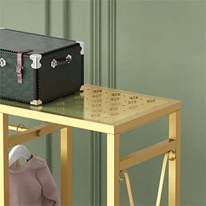 TIEOU Gold Clothing Rack With Shelves, Standing Garment Rack, Clothes Rack For Hanging Clothes, Modern Rack Clothes, Gold Clothes Rack,Wardrobe Closet, Industrial Clothing Rack, Gold 6 TIEOU Gold Clothing Rack With Shelves, Standing Garment Rack, Clothes Rack For Hanging Clothes, Modern Rack Clothes, Gold Clothes Rack,Wardrobe Closet, Industrial Clothing Rack, Gold - Image 6