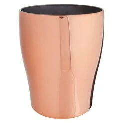 MDesign Steel 1.67 Gallon Trash Can Small Round Wastebasket Metal Garbage Container Recycle Bin For Waste, Recycling In Bathroom, Kitchen, Bedroom, Home Office, Outdoor Trashcan - Black -GENERIC Shop 319NOGj8zWL