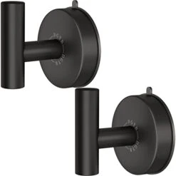 DGYB Large Suction Cup Hooks For Shower Set Of 2 Black Towel Hooks For Bathrooms Waterproof Stainless Steel Suction Shower Hooks For Inside Shower 15 Lb Removable Wall Hooks For Hanging Heavy Duty