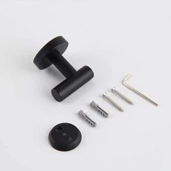 GERZWY Bathroom Matte Black Coat Hook SUS 304 Stainless Steel Single Towel/Robe Clothes Hook For Bath Kitchen Contemporary Hotel Style Wall Mounted 2 Pack AG1107B-BK -GENERIC Shop 31A2Z7RgEUL