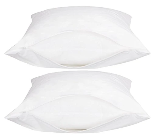 White Classic Zippered Style Pillow Case Cover - Luxury Hotel Collection 200 Thread Count, Soft Quiet Zippered Pillow Protectors, King Size, Set Of 2 2 White Classic Zippered Style Pillow Case Cover - Luxury Hotel Collection 200 Thread Count, Soft Quiet Zippered Pillow Protectors, King Size, Set Of 2 - Image 2