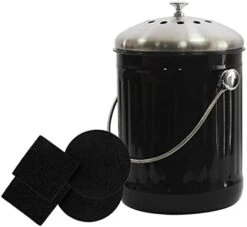 4W Kitchen Compost Bin With 4 Charcoal Filters - 1.3 Gallon Indoor Compost Bin For Kitchen Counter For Food Waste Odor Free (White) -GENERIC Shop 31Aihm5v9SL. AC