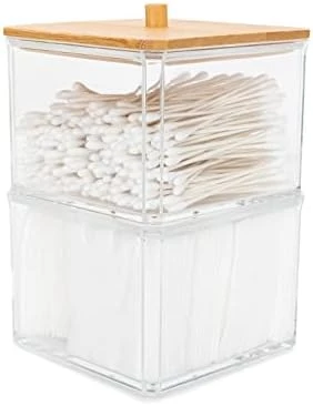 Agirlvct Wood Qtip Holder,Cotton Ball And Swab Holder Organizer With Lid,Jar For Cotton Rounds,Bathroom Containers,Q-tip Dispenser,Clear Acrylic Desk Organizer For Makeup Pads,Cosmetics Bedroom 9 Agirlvct Wood Qtip Holder,Cotton Ball And Swab Holder Organizer With Lid,Jar For Cotton Rounds,Bathroom Containers,Q-tip Dispenser,Clear Acrylic Desk Organizer For Makeup Pads,Cosmetics Bedroom - Image 9
