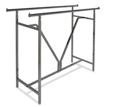Only Hangers Adjustable Height - Heavy Duty - Double Bar Rectangular Rack With V-Brace - Maximum Extended Height To 81"