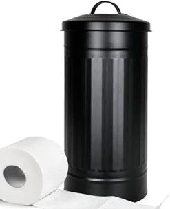 Autumn Alley Farmhouse Galvanized Metal Free Standing Toilet Paper Holder Organizer Stand Canister With Lid – Fits 3 Mega Rolls, Rustic Behind/Beside Toilet Storage Stand -GENERIC Shop 31Ba7pZvLpL. AC