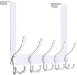 WEBI Over The Door Hook Door Hanger Hook Rack With 5 Tri Hooks For Hanging Coats, Over The Door Towel Rack Towel Hanger Door Coat Hanger Over Door Coat Rack For Bathroom,Behind Back Of Door,White -GENERIC Shop 31BoG7gOFL. AC